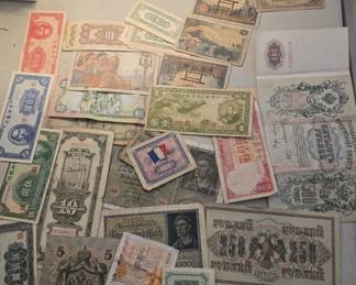 Foreign paper money.