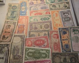 Foreign paper money.