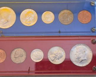 US Mint coin sets some silver. lots of wheat pennies, proof sets, foreign coins, foreign paper money and more 