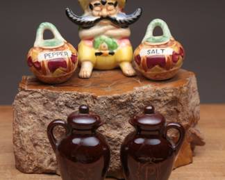 Salt and Pepper Shaker with Figurine