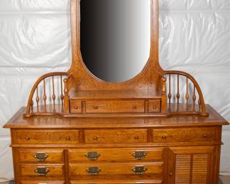 Lexington Oak Dresser with Mirror