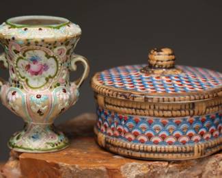 Ceramic Urn & Lidded Pottery Box