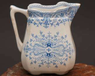 Victorian T & R Boote Blue Creamer