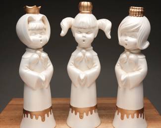 1970s Atlantic Mold Caroler Candle Holders