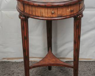 Compass Rose Inlaid Veneered Side Table