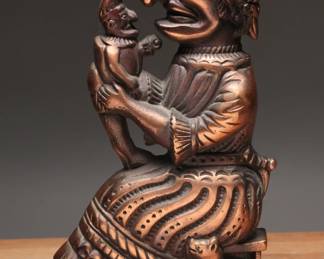 Punch & Judy Bronzed Fireplace Chenet