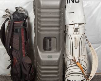 Golf Bags, Clubs, and Travel Case