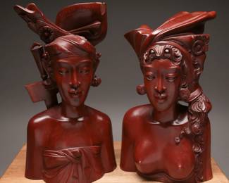 Balinese A. A. Fatimah Carved Busts