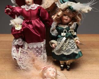 Porcelain Dolls & Figurine Set