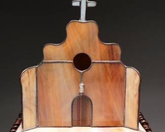 Stained Glass Church Sculpture with Cross