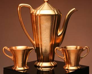 Pickard Coffee Set, Gold Finish