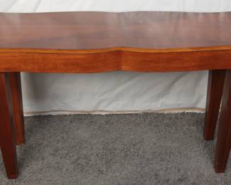 Cherry Finish Wood Sofa Table with Curved Edge