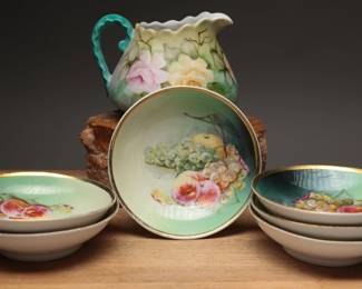 Austrian Porcelain Pitcher & Bowls