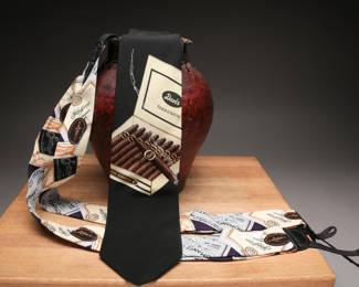 Cigar & Wine Suspenders and Silk Tie