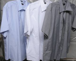 Three Men's Button-Up Cotton Shirts Size 18
