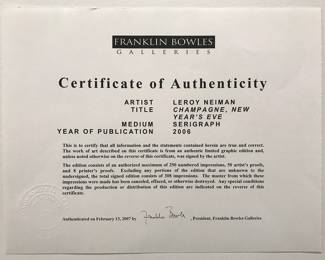 Champagne New Years Eve Cert
