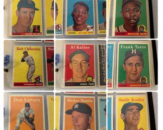Complete 1958 Topps Baseball Card Set - In Order (1 - 495) - All Sleeved and in a Binder