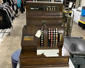 Antique National cash register from the original Elyria Harley Davidson store. Working as far as we can tell but needs ink.