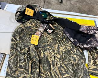 Assorted hunting clothing. Many more not shown in photos as we are gathering them right now.