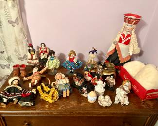 Vintage dolls such as a Madame Alexander doll.