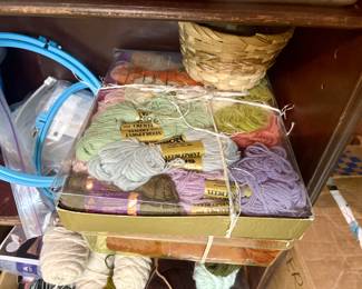 Some of the large amounts of yard and weaving items in the home.