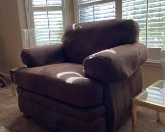 Chair, oversized, brown fabric