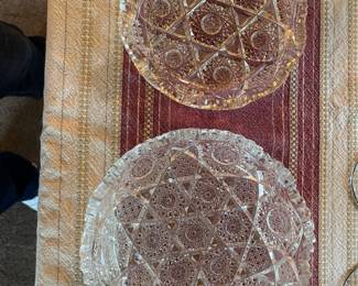 Cut crystal dishes