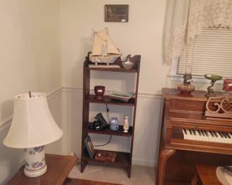 Ships, aladdin oil lamp, WWII book, and 1881 book on President Garfield