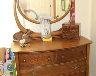 antique oak dresser and mirror