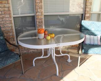 patio table, two chairs