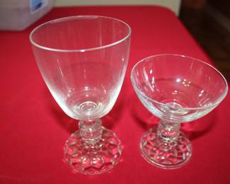 Fostoria "American Lady" crystal glasses, seven of each
