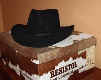 black cowboy hat, 7 5/8 excellent condition