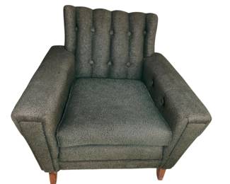 MidCentury Modern Tufted Green Fabric Chair Matches Lot DB552KIT