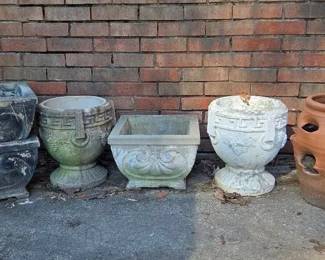 Collection Of Concrete And Terracotta Planters 