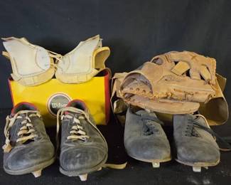 Vintage Collection Of Used Sports Equipment 