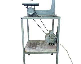 Vintage scroll saw working