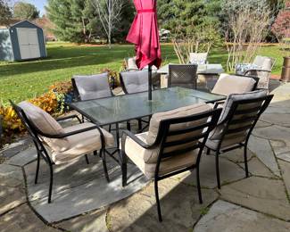 Outdoor dining table with 6 chairs