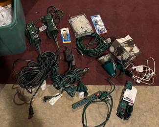 Exterior holiday lighting plugs, cords and timers