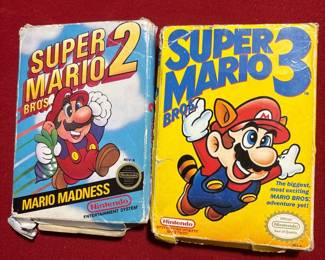 NES Super Mario 2 and Super Mario 3 in box
