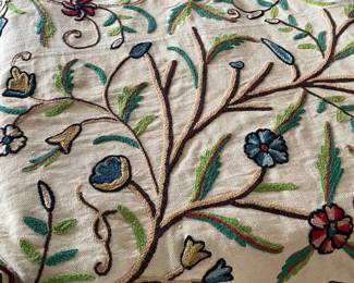 Crewel king size bedspread