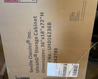 New in box storage cabinet