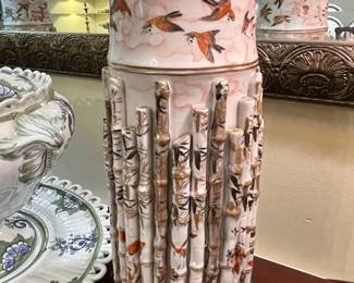 1 of 2 Kutani bamboo vases