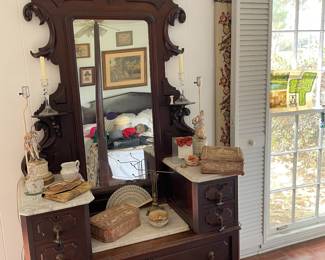 Antique marble top dresser