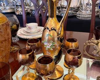Bohemian decanter & goblets