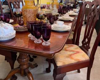 Large dining table, 6 dining chairs