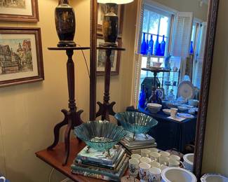 1 of 2 large mirrors, plant stand