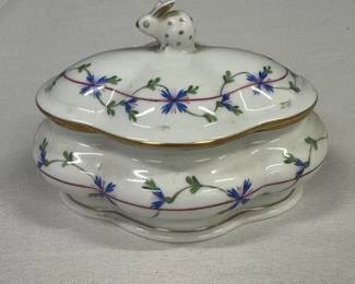 Herend Porcelain Blue Garland Mini Oval Tureen 