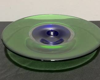 Czech Art Bowl in Green Blue