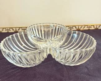 Vintage Crystal Relish Dish