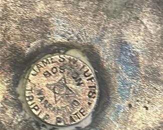 James W. Tufts "Boston Plate" Triple Ware Napkin Ring Holder